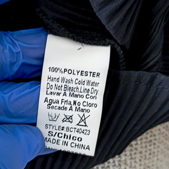 Banjul Women’s Black Pleated Ruffle Top Small – Lightweight Dressy Blouse - Picture 8 of 8